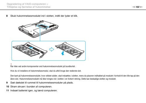 Sony VPCCA3X1R - VPCCA3X1R Istruzioni per l'uso Danese