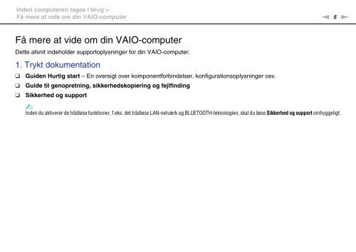 Sony VPCCA3X1R - VPCCA3X1R Istruzioni per l'uso Danese