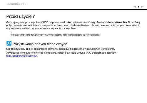 Sony VPCCA4S1E - VPCCA4S1E Istruzioni per l'uso Polacco