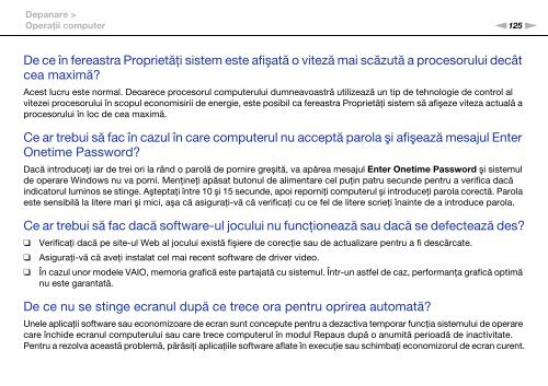 Sony VPCCA4S1E - VPCCA4S1E Istruzioni per l'uso Rumeno