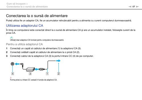 Sony VPCCA4S1E - VPCCA4S1E Istruzioni per l'uso Rumeno