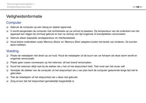 Sony VPCSE2X1R - VPCSE2X1R Istruzioni per l'uso Olandese