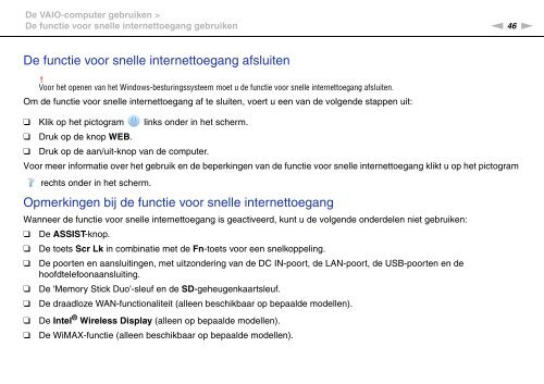 Sony VPCSE2X1R - VPCSE2X1R Istruzioni per l'uso Olandese