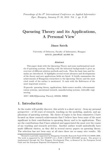 Queueing Theory and its Applications, A Personal View*
