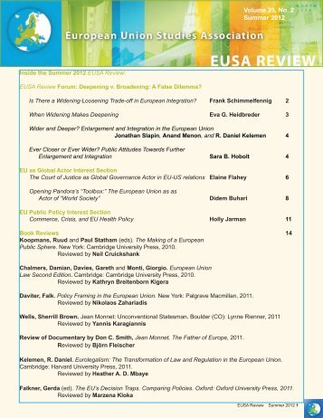 Volume 25, No. 2 Summer 2012 - European Union Studies ...