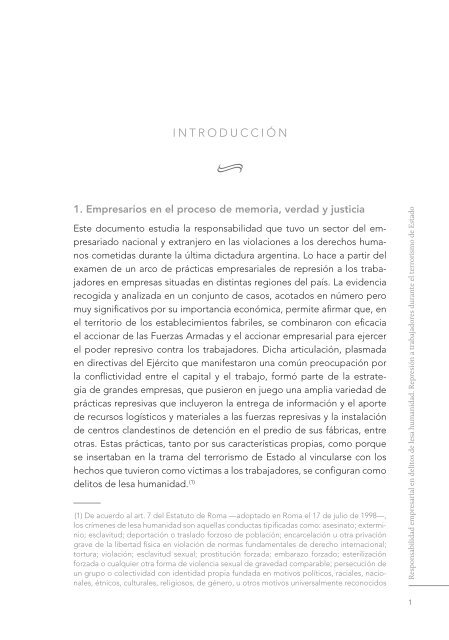 Responsabilidad empresarial en delitos de lesa humanidad