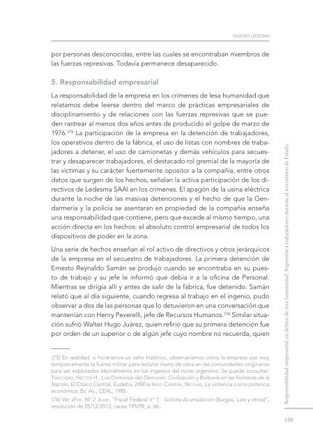 Responsabilidad empresarial en delitos de lesa humanidad