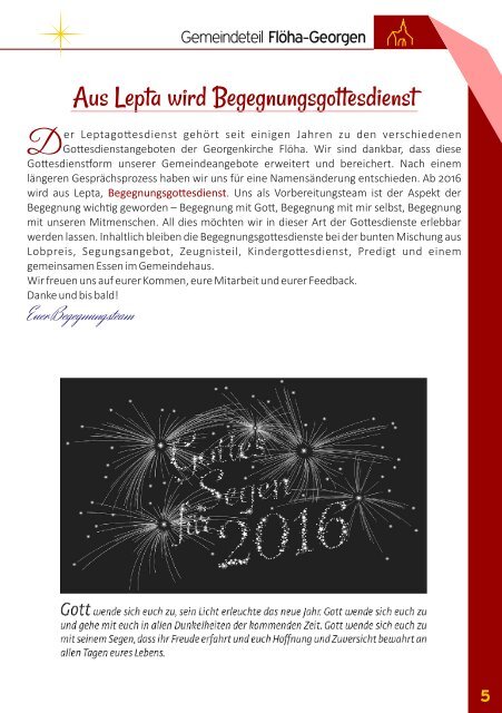 Kichgemeindebrief - Dezember 2015 / Januar 2016