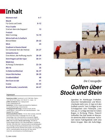 JUMA 3/2002S. 02-03 Inhalt, Golfen über Srock und ... - Iundervisning