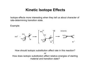 Secondary Kinetic Isotope Effects k