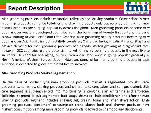 Global Men Grooming Products Market