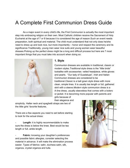silk and satin communion dresses