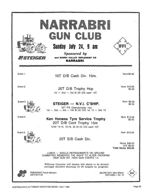 Julv 1983 - Australian Clay Target Association