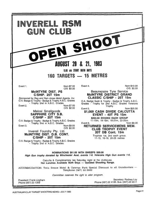 Julv 1983 - Australian Clay Target Association