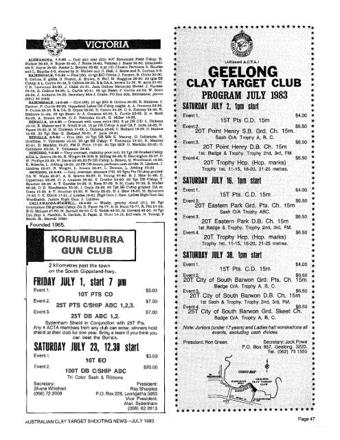 Julv 1983 - Australian Clay Target Association