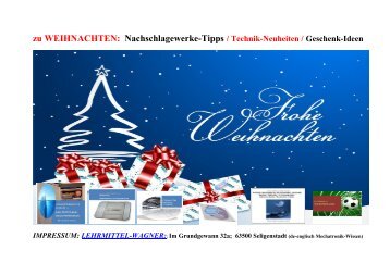 zu WEIHNACHTEN: Nachschlagewerke-Tipps / Technik-Neuheiten / Geschenk-Ideen