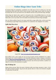 Online bingo ideer samt triks
