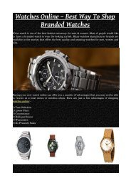 Watches Online – Best Way To Shop Branded Watches