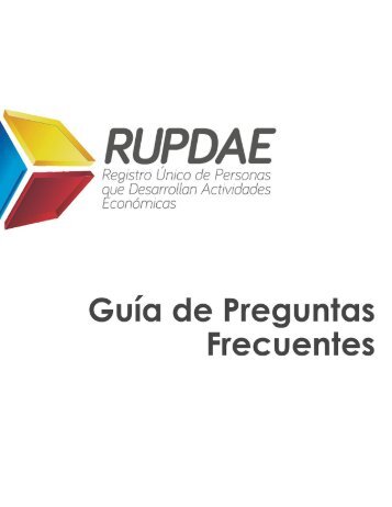 RUPDAE / Guía de preguntas frecuentes 1/9