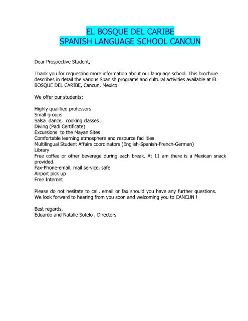 El Bosque Del Caribe Spanish Language School Cancun