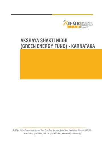 Green Energy Fund (Akshaya Shakti Nidhi) in Karnataka