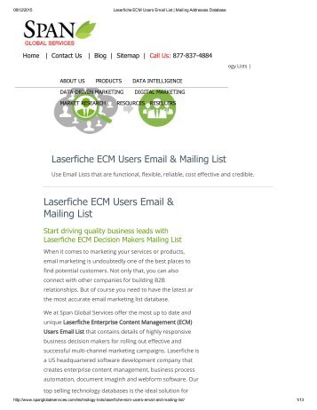 Buy Targeted Laserfiche ECM Users List from Span Global Services