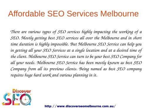 Discover SEO Services Melbourne