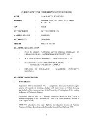 curriculum vitae for dr hannington sengendo name - Makerere ...