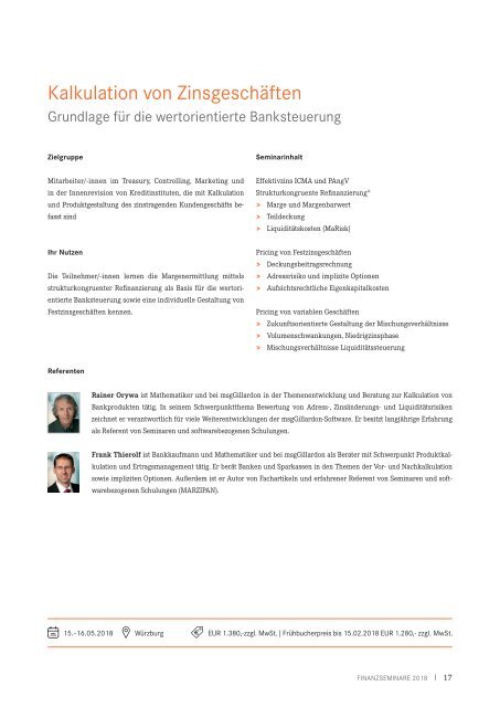 2018 | Seminarkatalog | Finanzen