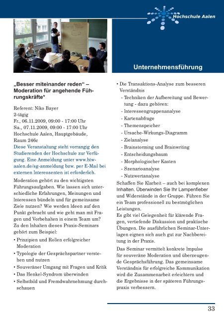 Hochschule Aalen Studium Generale