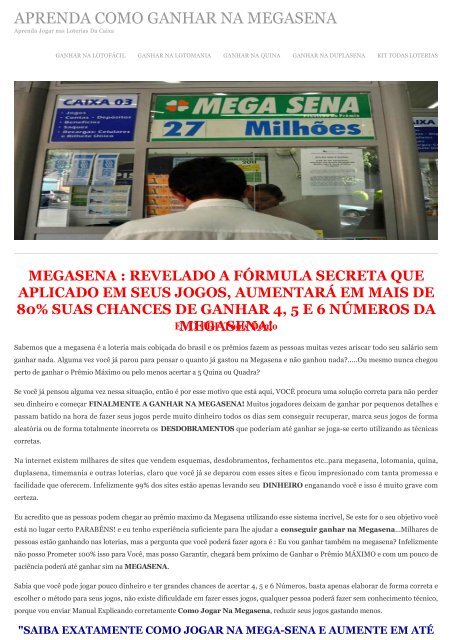 Aprenda como jogar na Mega Sena online