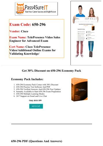 Pass4Sure Cisco 650-296 Exam Questions