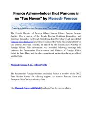France Acknowledges that Panama is no “Tax Haven” by Mossack Fonseca