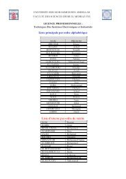 Liste principale par ordre alphabétique Liste d’attente par ordre de mérite