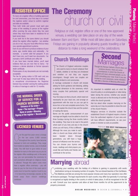 Dream Weddings Magazine - Devon & Cornwall