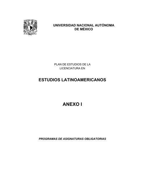 estudios latinoamericanos anexo i - Facultad de Filosofía y Letras ...
