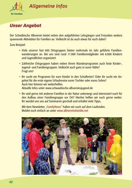 Familien-Programme 2016 im Schwäbischen Albverein.