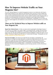 How To Improve Website Traffic on Your Magento Site?