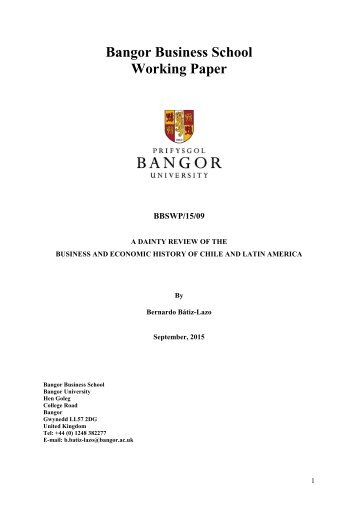 Bangor Business School Working Paper