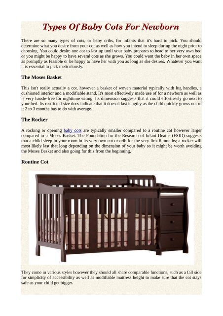 Different types of baby beds cheap
