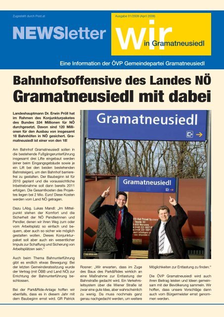 Liebe Gramat - neusiedlerInnen! - Volkspartei Gramatneusiedl ...