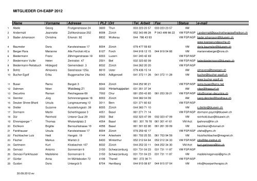 Mitgliederliste (PDF) - CH-EABP