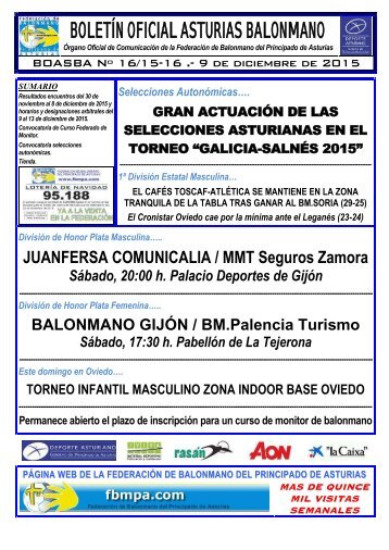 BOLETÍN OFICIAL ASTURIAS BALONMANO