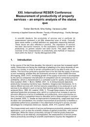 Measurement of productivity of property services â€“ an ... - RESER