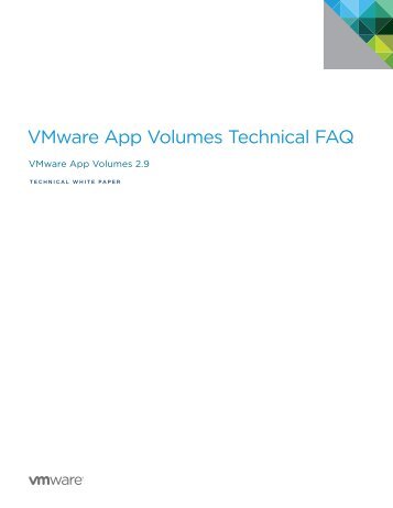 VMware App Volumes Technical FAQ