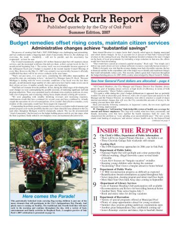 The Oak Park Report - The City of Oak Park, Michigan