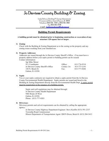 Building Checklist - Jo Daviess County, Illinois