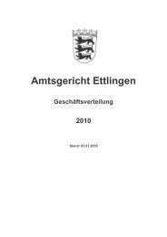 Amtsgericht Ettlingen Geschäftsverteilung 2010 - Finanzgericht ...