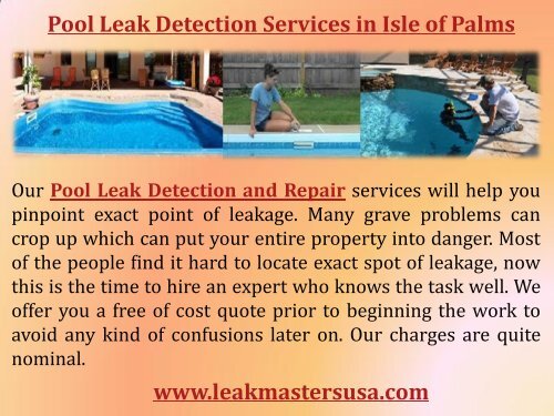 Pool Leak Detection and Repair