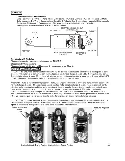 Manuale dell'utente Ammortizzatori posteriori 2004 - Fox Racing Shox